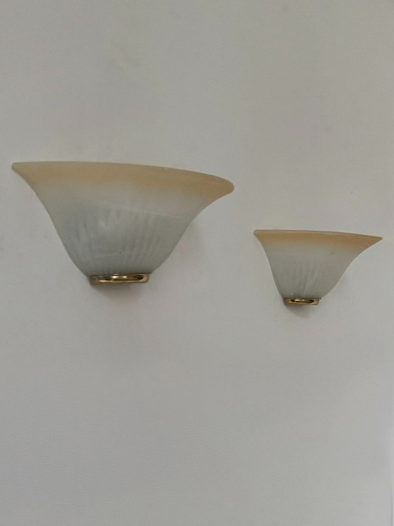 Par de apliques de pared antiguos de cristal moteado, Francia, 1970. – Glass (photo 3 of 5)