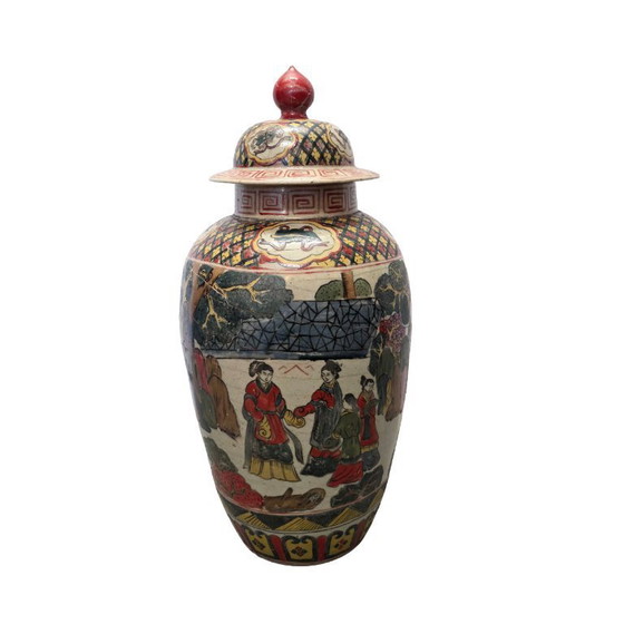 Image 1 of Große chinesische Deckelvase Chenghua, um 1900
