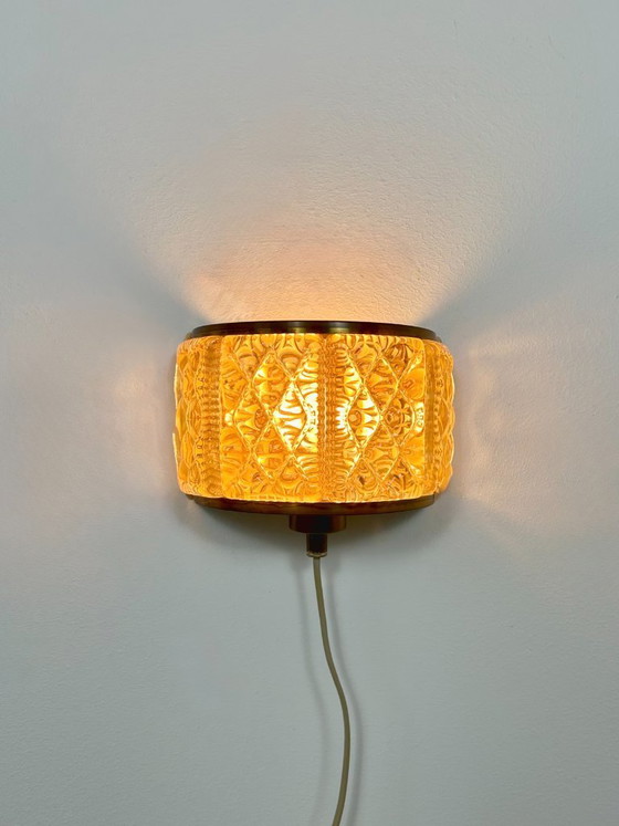 Image 1 of Paire d’appliques vintage, verre Murano et laiton, Suède, 1960