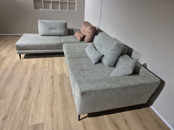 Image 1 of Montel Hampton - Corner sofa - Gray - Cognac - Fabric - Design