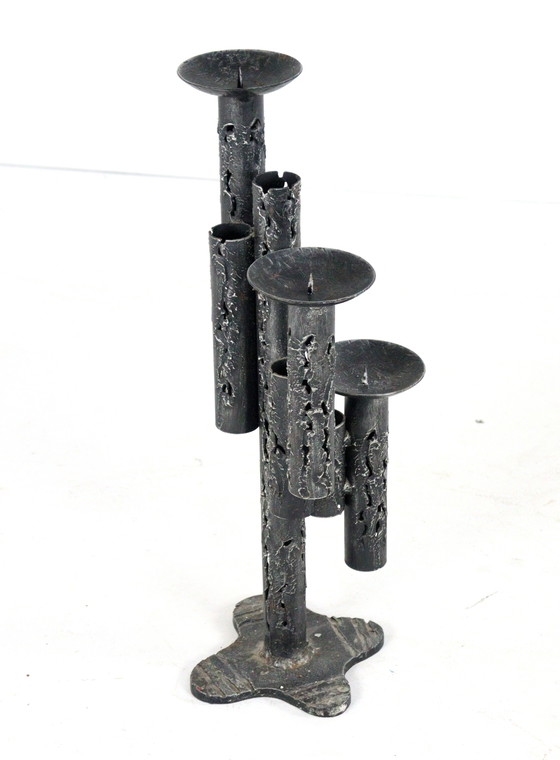 Image 1 of Large Brutalist Floor Candlestick