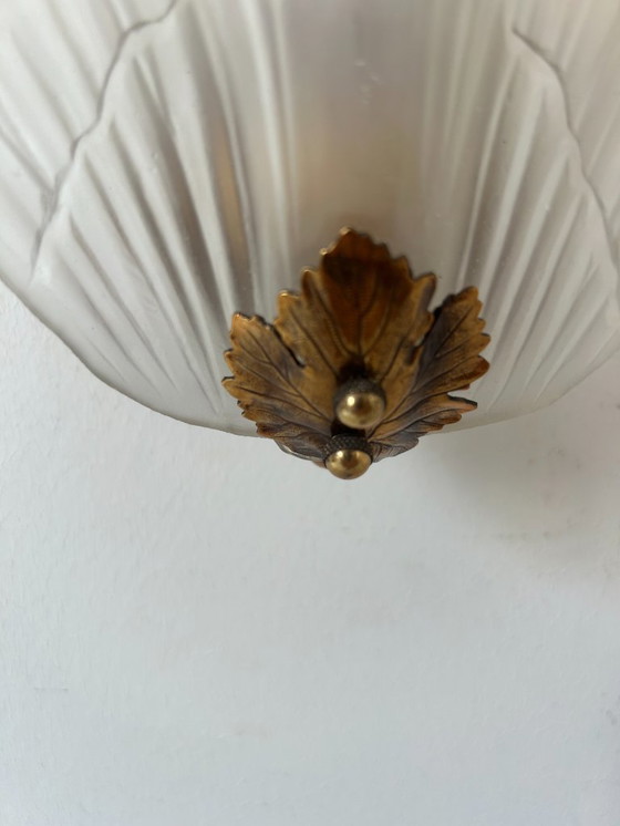 Image 1 of Coppia di appliques a conchiglia, vetro e ottone, Francia 1960