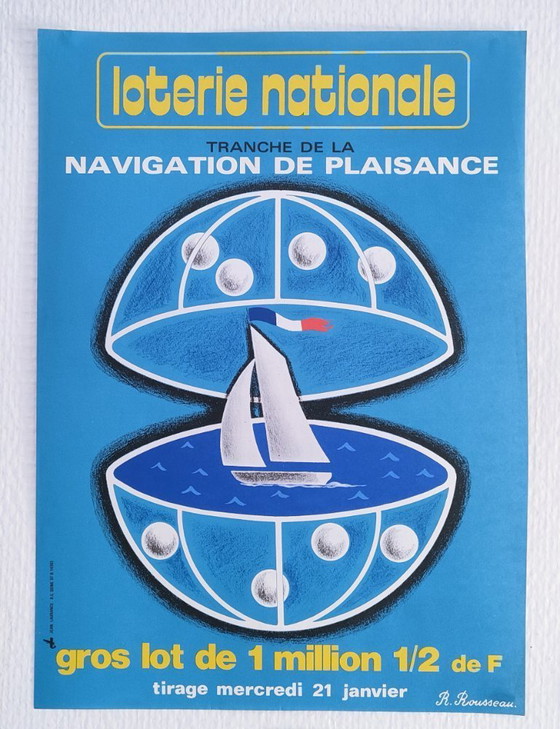 Image 1 of Nueve carteles ilustrados de la lotería nacional francesa de la década de 1970
