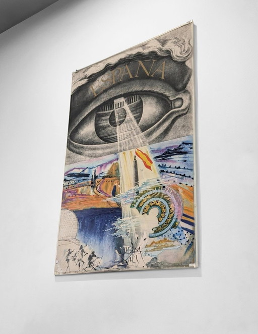 Vintage toeristische poster Spanje van Salvador Dali, jaren 70