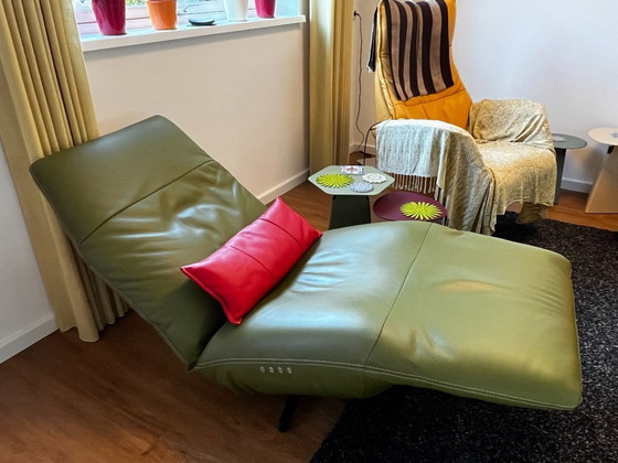 Image 1 of Luxury Thomas Electric Recliner Chair - Apple Green Toledo Leather, Dual Motor, Headrest & Lumbar Support - Like New