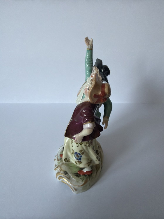 Wunderschönes antikes Hofpaar aus Porzellan – Höchster Stil (Passau, ca. 1900) – Dekorative Objekte, Porcelain (photo 4 of 6)