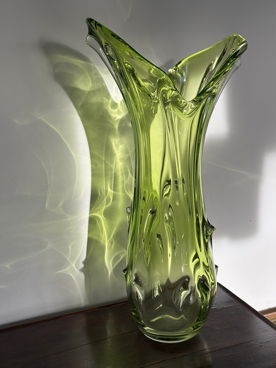 Image 1 of Vintage Craftsman Blown Vase - Unique Design