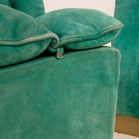 Set van 4 Stropiccio Fauteuils van Luciano Frigerio voor Frigerio di Desio, 1970 – Modulaire banken, Suede (photo 17 of 18)