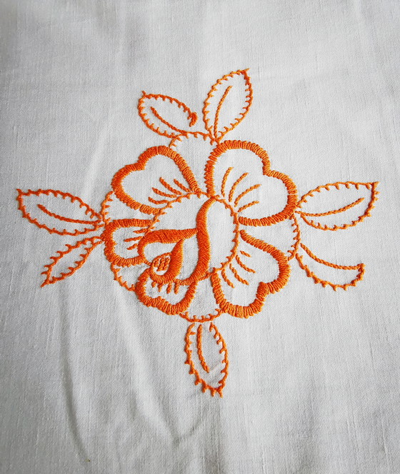 Image 1 of Art-Deco-Leinentischdecke