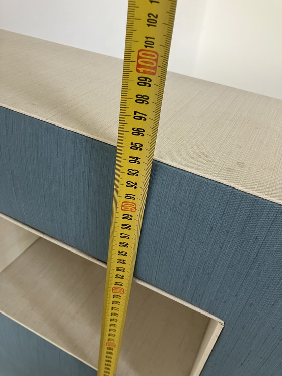 Image 1 of Rawi, jaren 50 bed achterwand met lades lampje en schapjes