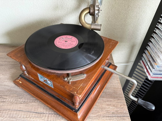 Grammofoonplaat (Niet Werkend) – His Master's Voice, Decoratieve objecten, Metal, Wood (photo 4 of 6)