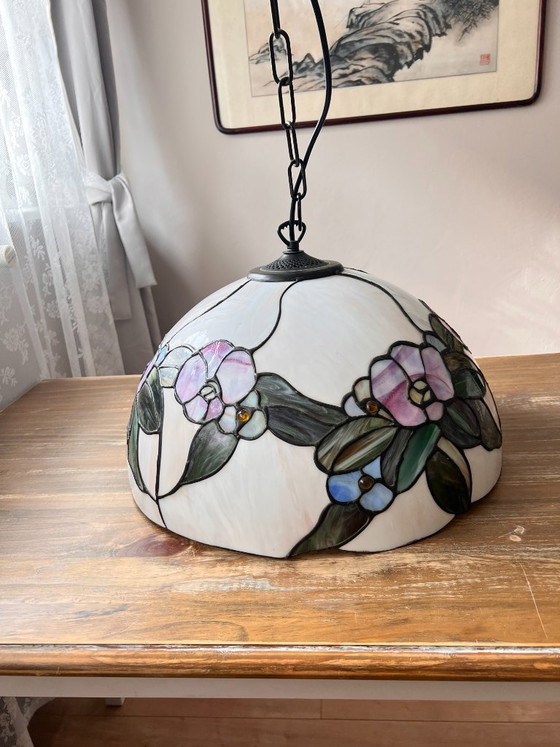 Image 1 of Lámpara de techo estilo Tiffany, luminaria, lámpara colgante de vidrieras, Art Nouveau