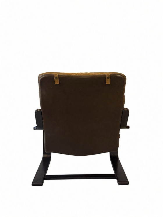 Design Sigurd Resell „Gatsby“|Fauteuil Cantilever|Vatne Møbler|1970, Cuir, Marron (photo 7 sur 11)