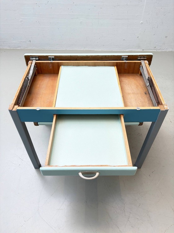 Vintage Kitchen Table Set with two Stools, 1960s – Dining tables, Wood (photo 19 of 20)