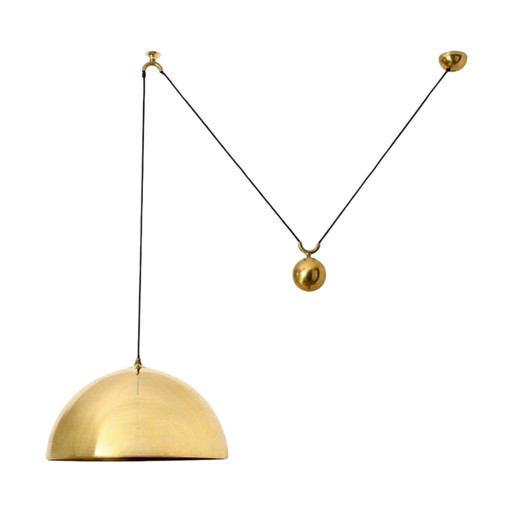 Lampe pendante à contrepoids Posa en laiton par Florian Schulz, Allemagne, années 1960