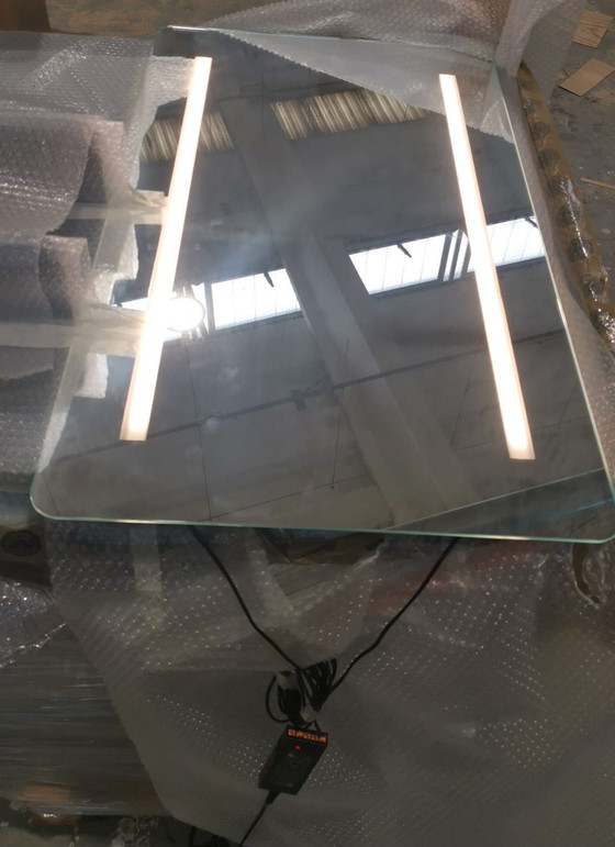 Image 1 of Miroir avec éclairage LED + étagères en bois