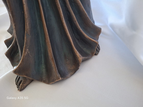 Image 1 of Angelo in bronzo di alta qualità "Amena" Elegante statua da giardino Oggetto decorativo (60 cm, 11 kg)