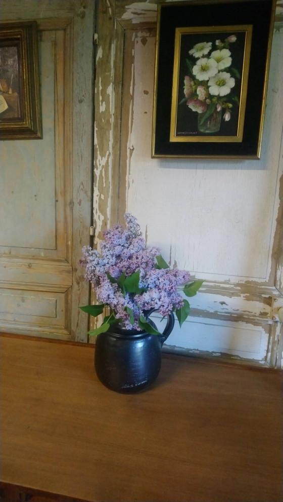 Brocca in ceramica smaltata nera "Jean Marais" – Bicchieri e caraffe, Porcelain, Vintage (photo 13 of 15)