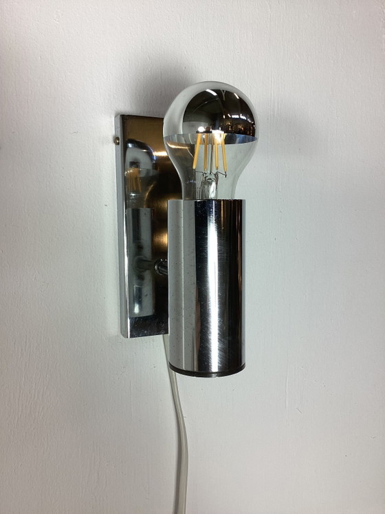 Image 1 of Vintage minimalist chrome wall lamp