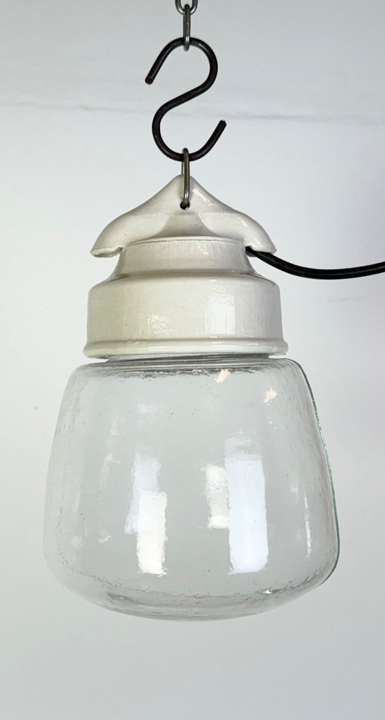 Image 1 of Lampada a sospensione vintage in porcellana bianca, anni '70