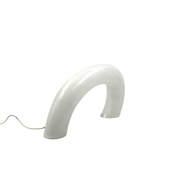 Image 1 of Witte Murano Glas Sculpturale Lamp, Barbini Italië 1970