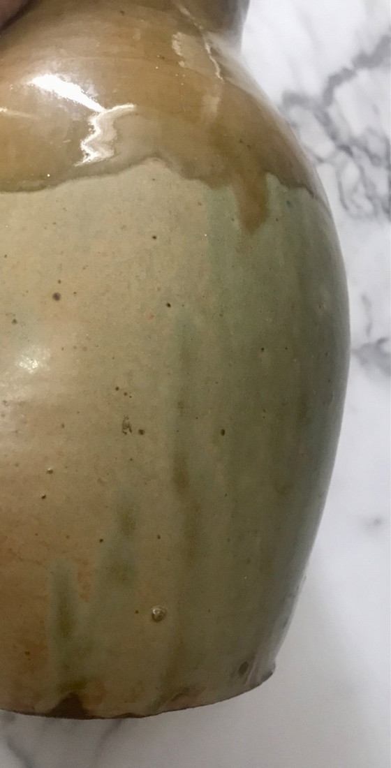 Image 1 of Antieke Provençaalse grote geglazuurde terracotta vaas