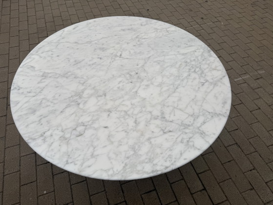 Original Knoll Tulip Round Dining Table 120cm Arabescato Matte In MINT CONDITION!! Eero Saarinen – Marble (photo 6 of 14)