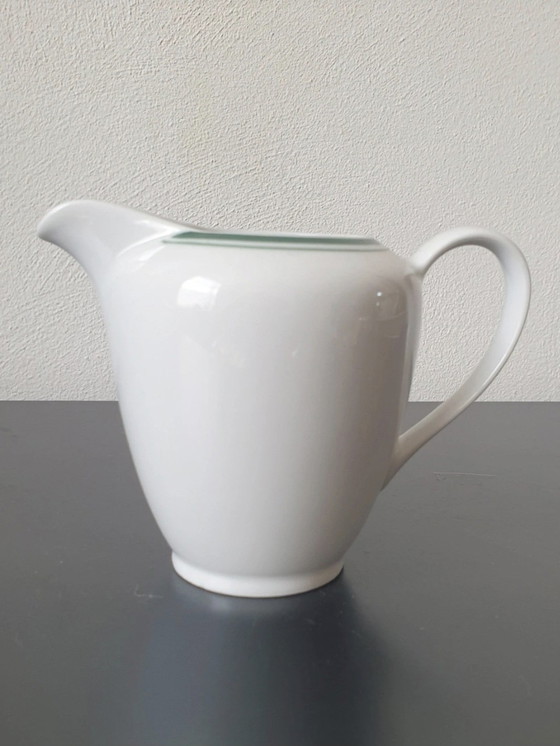 Image 1 of Mitterteich Bavaria Tea Set - Model 'Fanara' - Timeless Green Trim (3-piece, 1960s/70s)