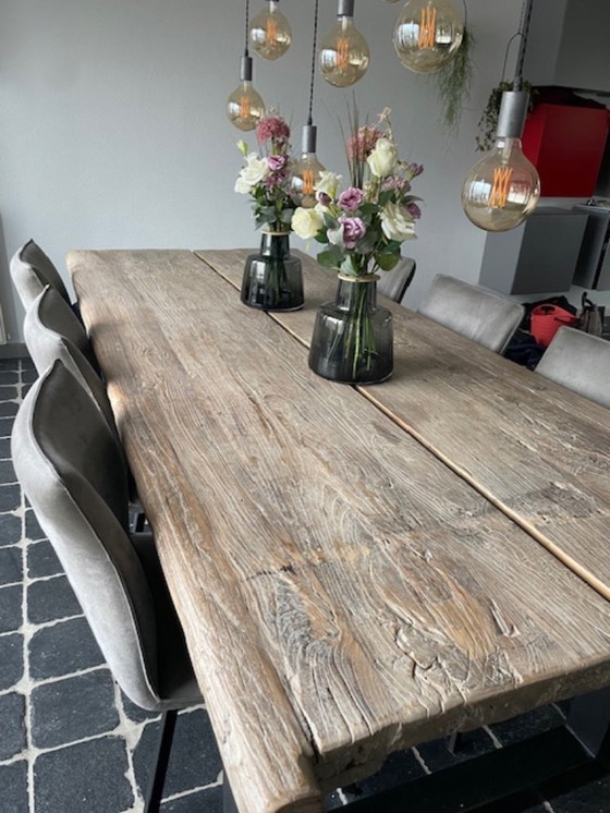 Image 1 of Table de salle à manger fabriquée à partir de volets chinois