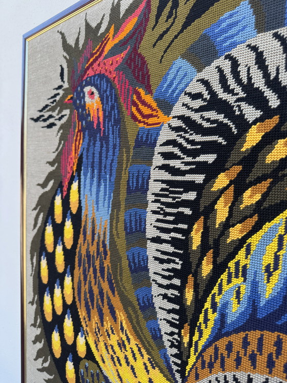 Image 1 of Arazzo con gallo sgargiante, anni '70