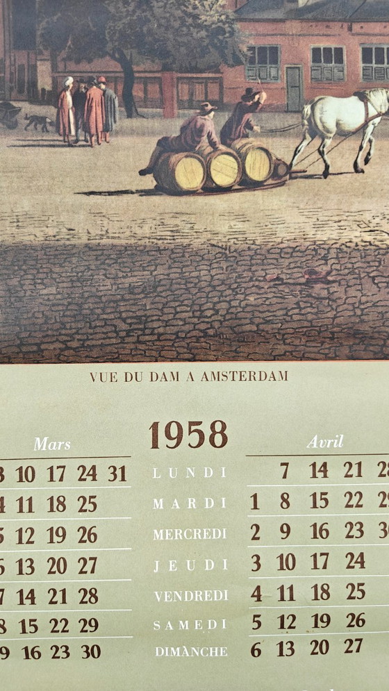 Calendario annuale Polak & Schwarz del 1958. 96 cm x 55 cm. – Oggetti decorativi, Metal, Paper (photo 3 of 7)
