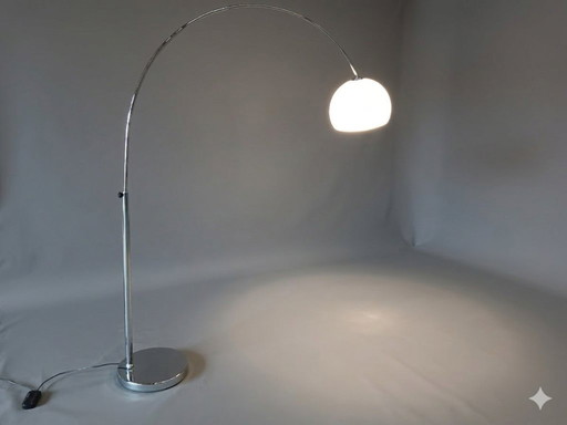 Italian arc lamp with marble base and chrome, 70's