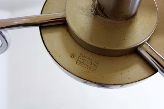 Image 1 of Lustre Art Déco Bauhaus chromé de Napako, ancienne Tchécoslovaquie, années 1940