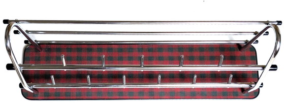 Coat Rack - Sleek Chrome, Red-Green Tartan - Mid-Century Flair, 1960s (photo 6 of 17)