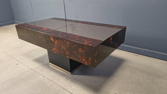 Image 1 of Vintage hidden bar coffee table by Eric Maville and Jean Claude Mahey, 1970s 