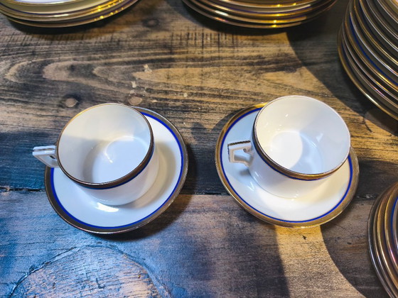 2 Cups And Saucers Richard Ginori Blue Palermo Edition – Crockery, Porcelain (photo 5 of 7)