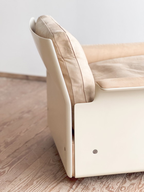 Image 1 of Sedia da salotto moderna di metà secolo in fibra di vetro e pelle scamosciata di Dieter Rams per Vitsoe, Germania, 1960