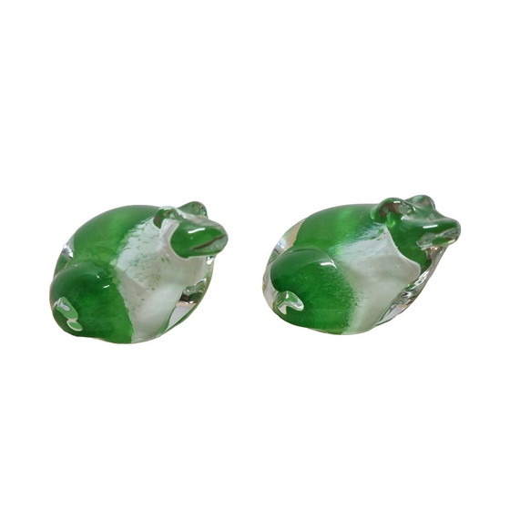 Image 1 of Set of Crystal Frogs From Pfeiffer, 1990s