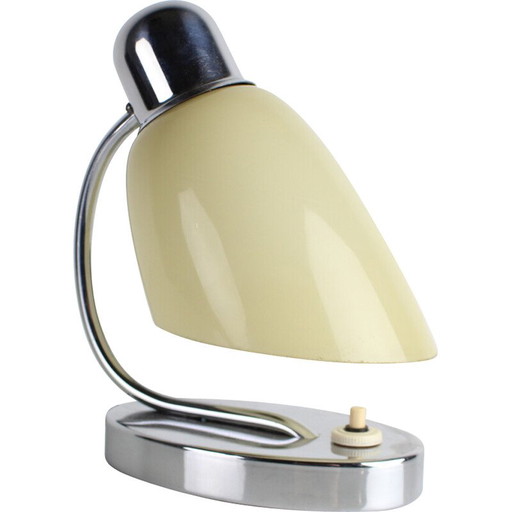 Mid-century glass and chrome table lamp, Czechoslovakia 1950s