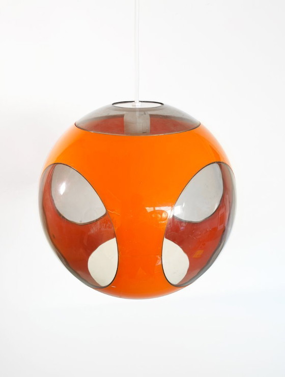 Image 1 of Suspension œil de mouche orange vintage années 70