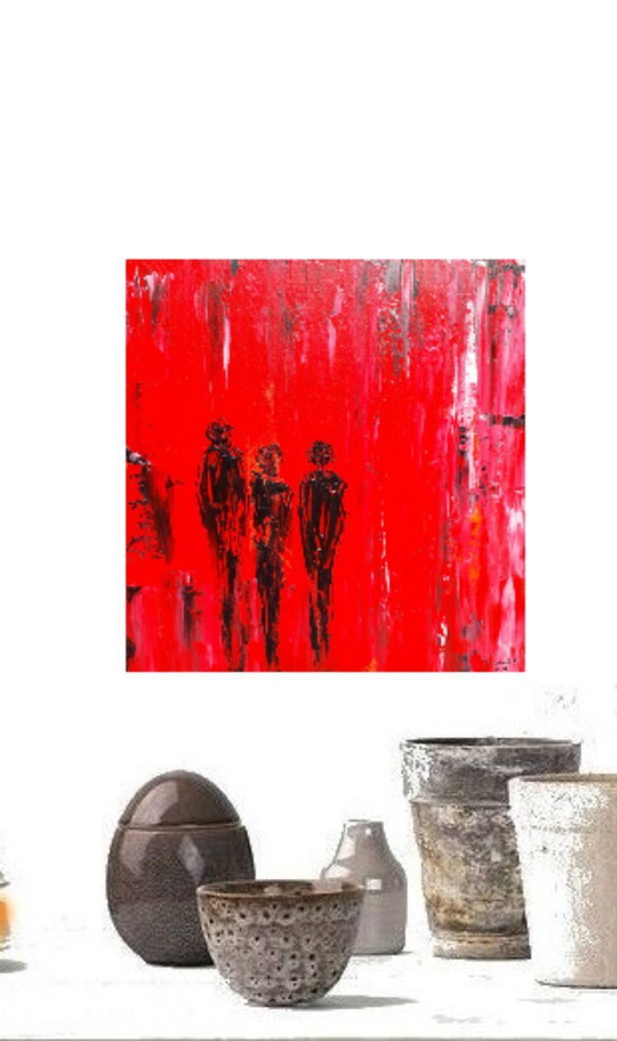 Image 1 of Abstract painting red