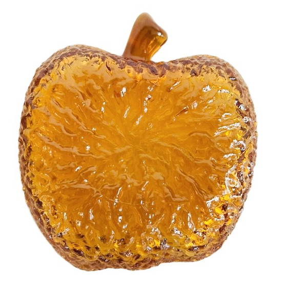 Image 1 of Set glazen appelschaaltjes amber vintage 1970's