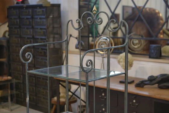 Scaffali a muro in ferro battuto anni '50 – polished steel, Vintage (photo 3 of 11)