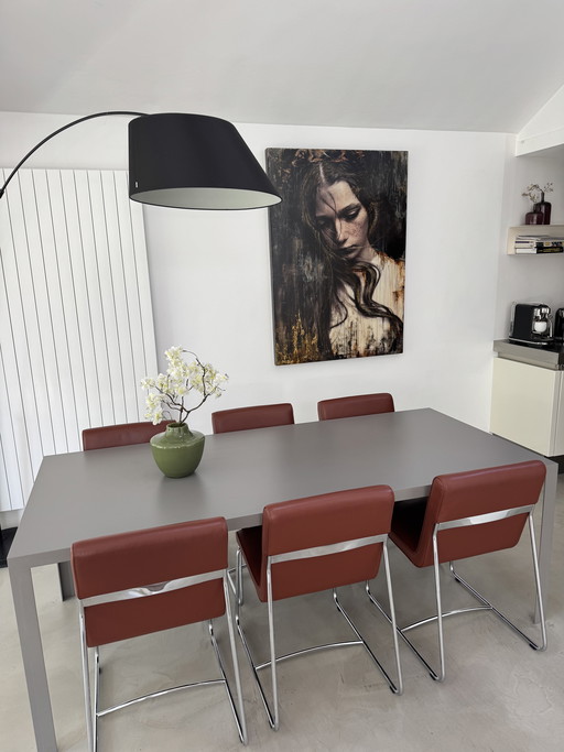 Tavolo da pranzo Metaform K1 in ceramica, colore 817 grigio topo