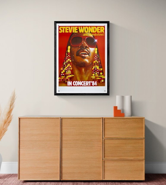 Image 1 of 🎵 Stevie Wonder and Wonderlove – 1984 – Original vintage A1 Pre‑venue printer’s blank for the 1984 tour | 86 x 61 cm