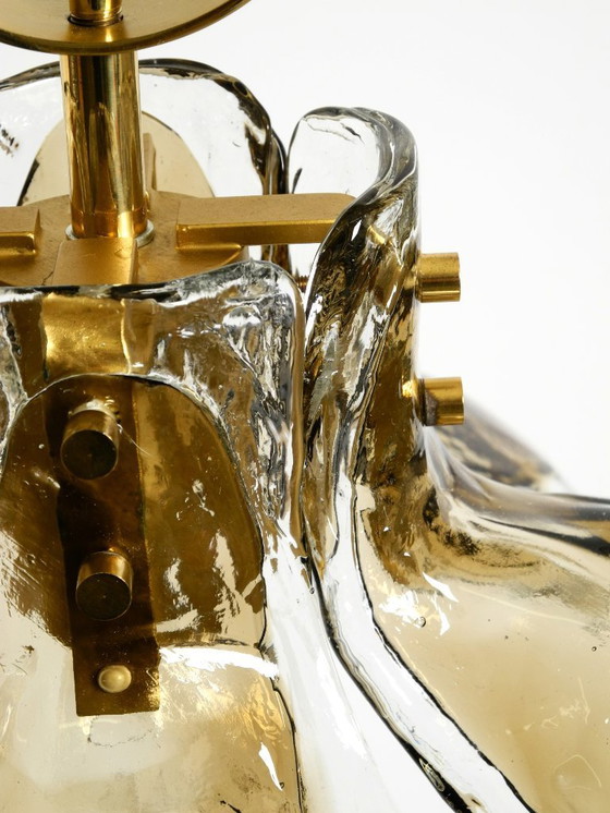 Image 1 of Beautiful, rare, original 1960s J.T. Kalmar Franken heavy Murano glass floral ceiling lamp