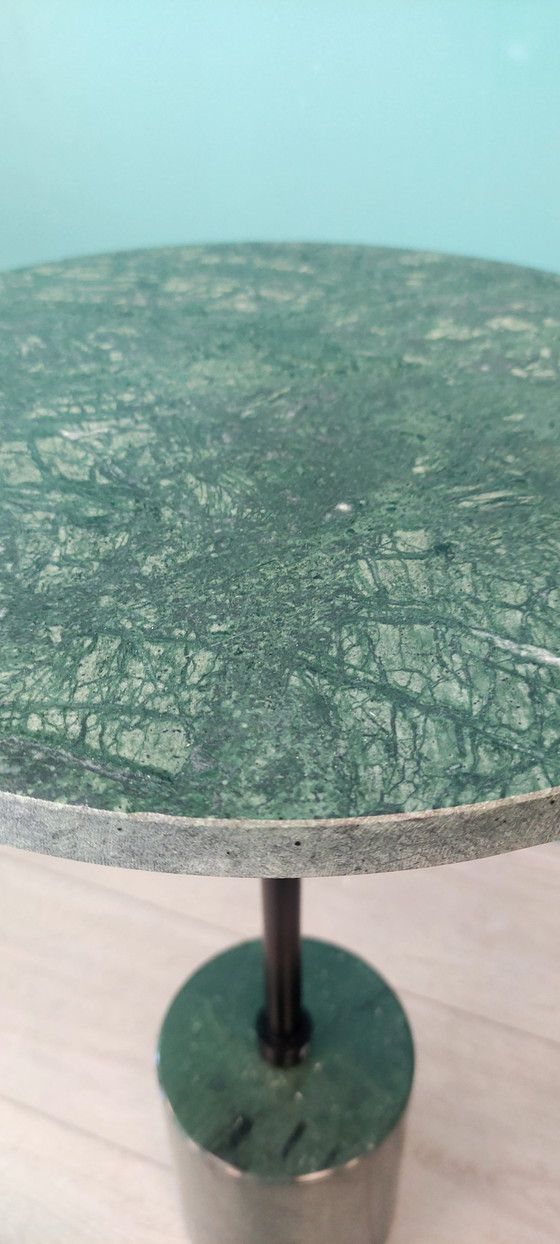 Image 1 of Green Marble Side Table Metal