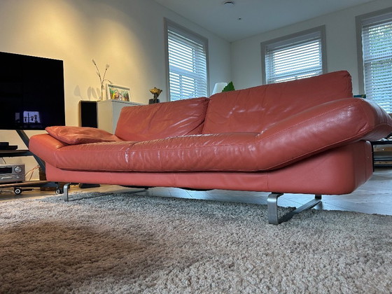 Image 1 of Sofás Leolux Maharaja de 2 y 3 plazas en piel naranja
