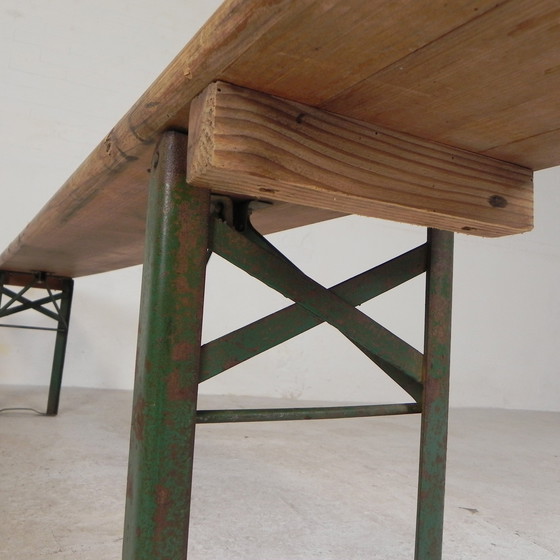 Image 1 of Banco plegable, banco para patio, 220 cm de largo, años 60