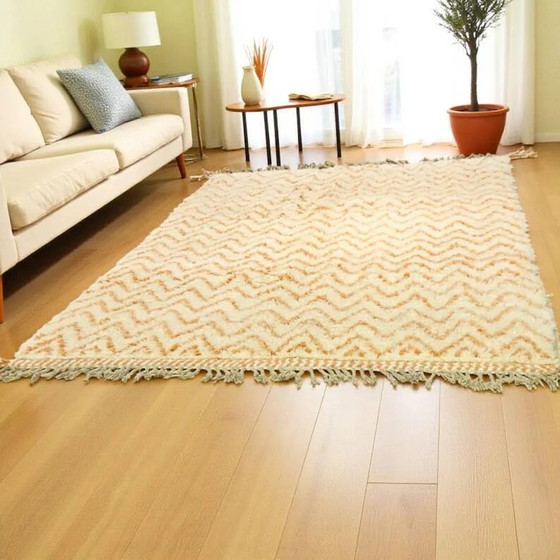 Ecru Berber Teppich mit geometrischen Mustern, 250cm x 150cm – Teppiche & Läufer, Wool (photo 4 of 10)